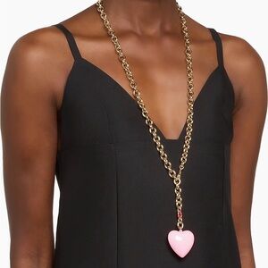 Roxanne Assoulin The Happy Heart Goldtone & Enamel Necklace - pink / long